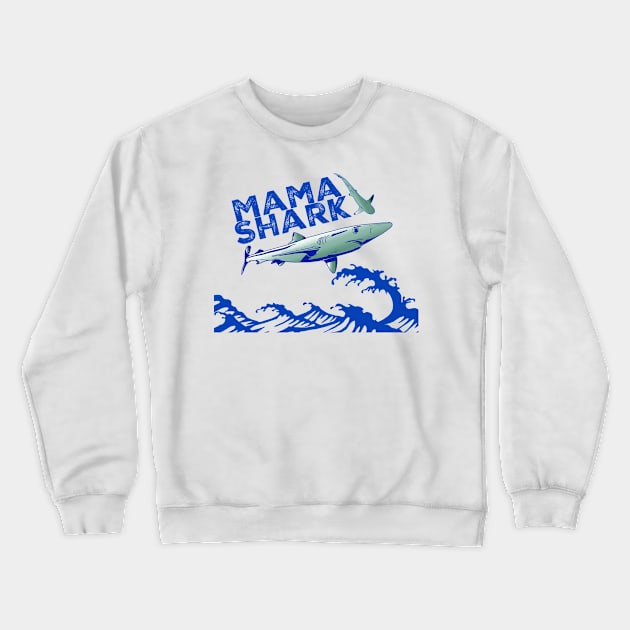 Blue mama shark Crewneck Sweatshirt by Mimie20